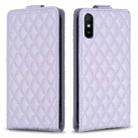 For Xiaomi Redmi 9A Diamond Lattice Vertical Flip Leather Phone Case(Purple) - 1