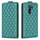 For Xiaomi Redmi 9 Diamond Lattice Vertical Flip Leather Phone Case(Green) - 1