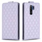 For Xiaomi Redmi 9 Diamond Lattice Vertical Flip Leather Phone Case(Purple) - 1