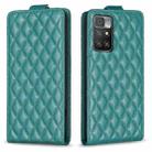 For Redmi 10 2022 / Note 11 4G Diamond Lattice Vertical Flip Leather Phone Case(Green) - 1