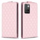 For Redmi 10 2022 / Note 11 4G Diamond Lattice Vertical Flip Leather Phone Case(Pink) - 1