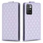 For Redmi 10 2022 / Note 11 4G Diamond Lattice Vertical Flip Leather Phone Case(Purple) - 1