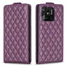 For Xiaomi Redmi 10C Diamond Lattice Vertical Flip Leather Phone Case(Dark Purple) - 1