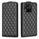 For Xiaomi Redmi 10C Diamond Lattice Vertical Flip Leather Phone Case(Black) - 1