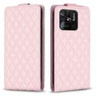 For Xiaomi Redmi 10C Diamond Lattice Vertical Flip Leather Phone Case(Pink) - 1