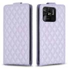 For Xiaomi Redmi 10C Diamond Lattice Vertical Flip Leather Phone Case(Purple) - 1