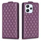 For Xiaomi Redmi 12 Diamond Lattice Vertical Flip Leather Phone Case(Dark Purple) - 1