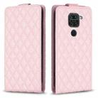 For Redmi Note 9 / 10X 4G Diamond Lattice Vertical Flip Leather Phone Case(Pink) - 1