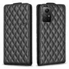 For Redmi Note 12S / 11 Global Diamond Lattice Vertical Flip Leather Phone Case(Black) - 1