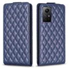 For Redmi Note 12S / 11 Global Diamond Lattice Vertical Flip Leather Phone Case(Blue) - 1