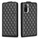 For Redmi Note 10 4G / Note 10S Diamond Lattice Vertical Flip Leather Phone Case(Black) - 1