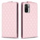 For Redmi Note 10 4G / Note 10S Diamond Lattice Vertical Flip Leather Phone Case(Pink) - 1