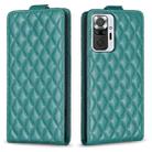 For Redmi Note 10 Pro /10 Pro Max Diamond Lattice Vertical Flip Leather Phone Case(Green) - 1