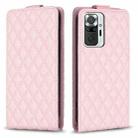 For Redmi Note 10 Pro /10 Pro Max Diamond Lattice Vertical Flip Leather Phone Case(Pink) - 1