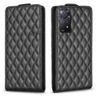 For Redmi Note 11 Pro 5G Global Diamond Lattice Vertical Flip Leather Phone Case(Black) - 1