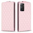 For Redmi Note 11 Pro 5G Global Diamond Lattice Vertical Flip Leather Phone Case(Pink) - 1