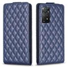 For Redmi Note 11 Pro 5G Global Diamond Lattice Vertical Flip Leather Phone Case(Blue) - 1