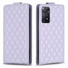 For Redmi Note 11 Pro 5G Global Diamond Lattice Vertical Flip Leather Phone Case(Purple) - 1