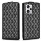 For Redmi Note 12 Pro+ Global Diamond Lattice Vertical Flip Leather Phone Case(Black) - 1
