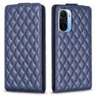 For Redmi K40 / K40 Pro Diamond Lattice Vertical Flip Leather Phone Case(Blue) - 1