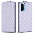 For Redmi K40 / K40 Pro Diamond Lattice Vertical Flip Leather Phone Case(Purple) - 1