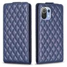 For Xiaomi Mi 11 Lite Diamond Lattice Vertical Flip Leather Phone Case(Blue) - 1