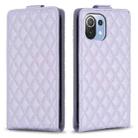 For Xiaomi Mi 11 Lite Diamond Lattice Vertical Flip Leather Phone Case(Purple) - 1