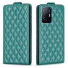 For Xiaomi Mi 11T / 11T Pro Diamond Lattice Vertical Flip Leather Phone Case(Green) - 1
