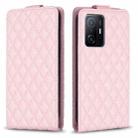 For Xiaomi Mi 11T / 11T Pro Diamond Lattice Vertical Flip Leather Phone Case(Pink) - 1