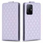For Xiaomi Mi 11T / 11T Pro Diamond Lattice Vertical Flip Leather Phone Case(Purple) - 1