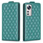 For Xiaomi 12 Lite Diamond Lattice Vertical Flip Leather Phone Case(Green) - 1