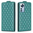 For Xiaomi 12 Pro Diamond Lattice Vertical Flip Leather Phone Case(Green) - 1