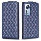 For Xiaomi 12 Pro Diamond Lattice Vertical Flip Leather Phone Case(Blue) - 1