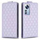 For Xiaomi 12 Pro Diamond Lattice Vertical Flip Leather Phone Case(Purple) - 1
