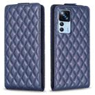 For Xiaomi 12T / 12T Pro Diamond Lattice Vertical Flip Leather Phone Case(Blue) - 1