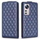 For Xiaomi 12 Diamond Lattice Vertical Flip Leather Phone Case(Blue) - 1