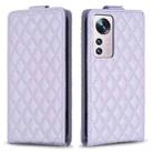 For Xiaomi 12 Diamond Lattice Vertical Flip Leather Phone Case(Purple) - 1