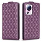 For Xiaomi 13 Lite / Civi 2 Diamond Lattice Vertical Flip Leather Phone Case(Dark Purple) - 1