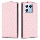 For Xiaomi 13 Pro Diamond Lattice Vertical Flip Leather Phone Case(Pink) - 1
