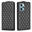 For Redmi Note 12 Turbo Diamond Lattice Vertical Flip Leather Phone Case(Black) - 1