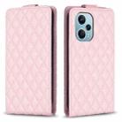 For Redmi Note 12 Turbo Diamond Lattice Vertical Flip Leather Phone Case(Pink) - 1