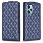 For Redmi Note 12 Turbo Diamond Lattice Vertical Flip Leather Phone Case(Blue) - 1