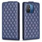 For Xiaomi Poco C55 / Redmi 12C Diamond Lattice Vertical Flip Leather Phone Case(Blue) - 1