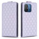 For Xiaomi Poco C55 / Redmi 12C Diamond Lattice Vertical Flip Leather Phone Case(Purple) - 1