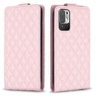 For Redmi Note 10 5G /Note 10T 5G Diamond Lattice Vertical Flip Leather Phone Case(Pink) - 1