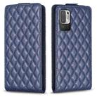 For Redmi Note 10 5G /Note 10T 5G Diamond Lattice Vertical Flip Leather Phone Case(Blue) - 1