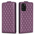 For Redmi Note 9 4G Diamond Lattice Vertical Flip Leather Phone Case(Dark Purple) - 1