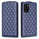 For Redmi Note 9 4G Diamond Lattice Vertical Flip Leather Phone Case(Blue) - 1