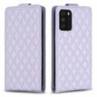 For Redmi Note 9 4G Diamond Lattice Vertical Flip Leather Phone Case(Purple) - 1