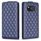 For Xiaomi Poco X3 / X3 NFC Diamond Lattice Vertical Flip Leather Phone Case(Blue) - 1